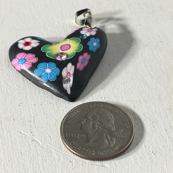 @Popup Show: 18KGP Mosaic Glass Rhinestone Heart Pendant - Picture 7 of 8